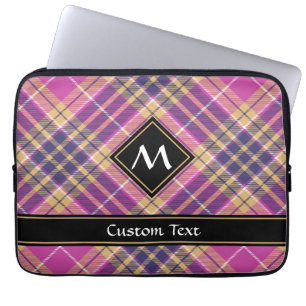 Rosa, Guld och Blue Tartan Laptop Fodral