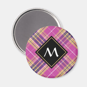 Rosa, Guld och Blue Tartan Magnet