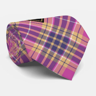 Rosa, Guld och Blue Tartan Slips