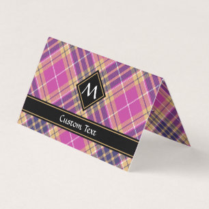 Rosa, Guld och Blue Tartan Visitkort