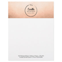 Rosa guld- och hjärtaanpassadebrevhuvud