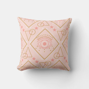 Rosa Guld Ögon: Geometrisk sömlös design Kudde