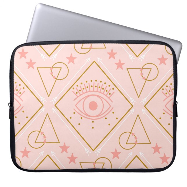 Rosa Guld Ögon: Geometrisk sömlös design Laptop Fodral (Framsidan)