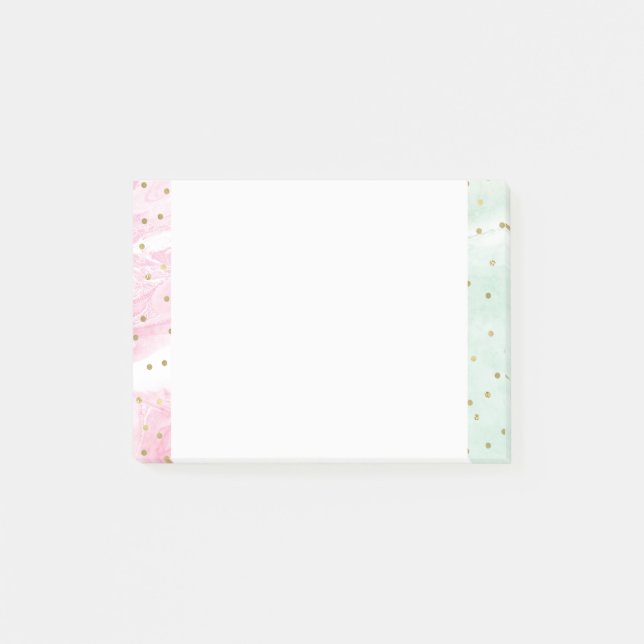 Rosa guld- Ombre för Mint konfettiar Post-it Block (Framsida)