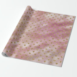 Rosa Guld Ombre Glitter Hearts Presentpapper