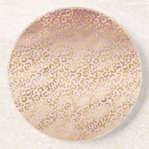 Rosa Guld Ombre Leopard Skriv ut Underlägg