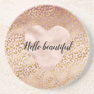 Rosa Guld Ombre Leopard Skriv ut Underlägg