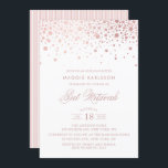 Rosa guld omkullkastar bat mitzvah inbjudan för<br><div class="desc">Den moderna och kvinnliga bat mitzvah inbjudan som presenterar rosa guld- konfettiar för faux,  pricker. Matcha är objekt tillgängliga.</div>