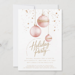 Rosa Guld Ornament Elegant jul Party Inbjudningar