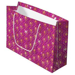 Rosa & Guld Ornamentala Lyxiga Mönster med Glitter