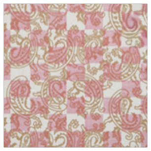 Rosa Guld-övertoning. Geometric Tapet Tyg