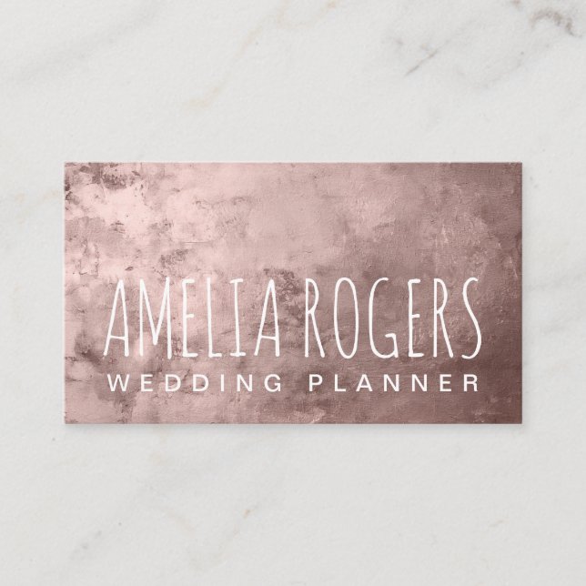 Rosa Guld Paint Metallic Visitkort (Framsida)