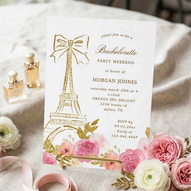 Rosa guld Parisiskt Chic Sängvätningsparty (Skapare uppladdad)