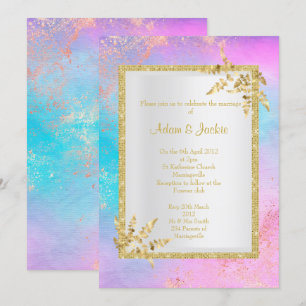 ROSA GULD Pastel Marble ELEGANT CLASSY BRÖLLOP Inbjudningar