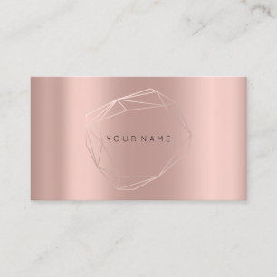 Rosa guld- Pearly metallisk Poligonal ram Vip Visitkort