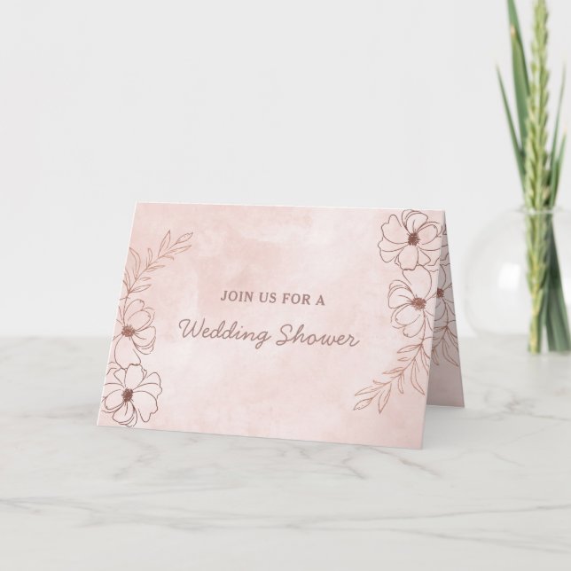  Rosa & Guld Peles Möhippa Inbjudan (Framsida)