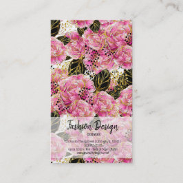 Rosa guld peonies visitkort