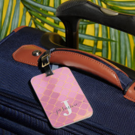 Rosa Guld Personlig Girl Bagagebricka