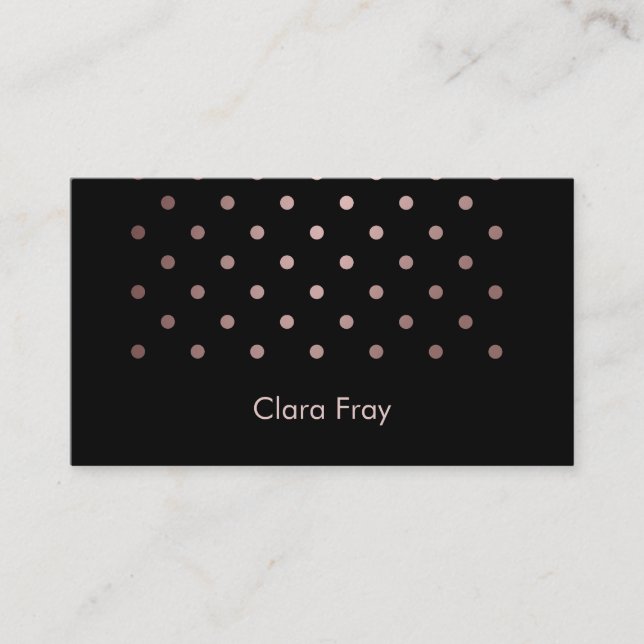 rosa guld- polka dots för elegant modern faux visitkort (Framsida)