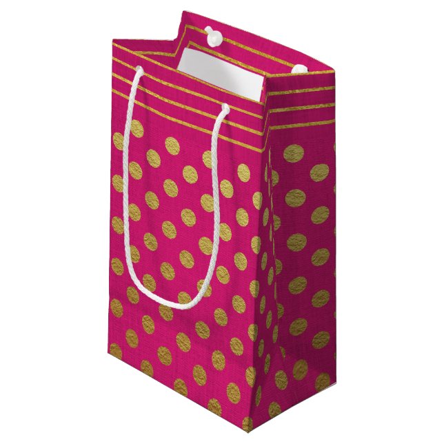 ROSA & GULD POLKA DOTS & RAND (Framsidan Vinklad)