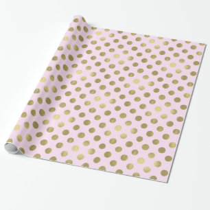 Rosa Guld Polka Prickar Presentpapper