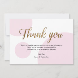 Rosa Guld Polkadot Baby Shower Tack Inbjudningar