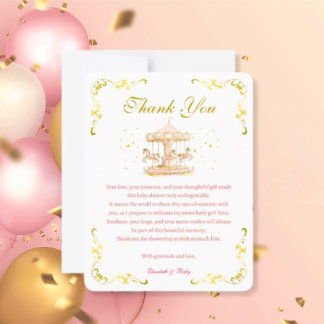 Rosa & Guld Pony Dreams-Baby Shower - tackkort Tack Kort