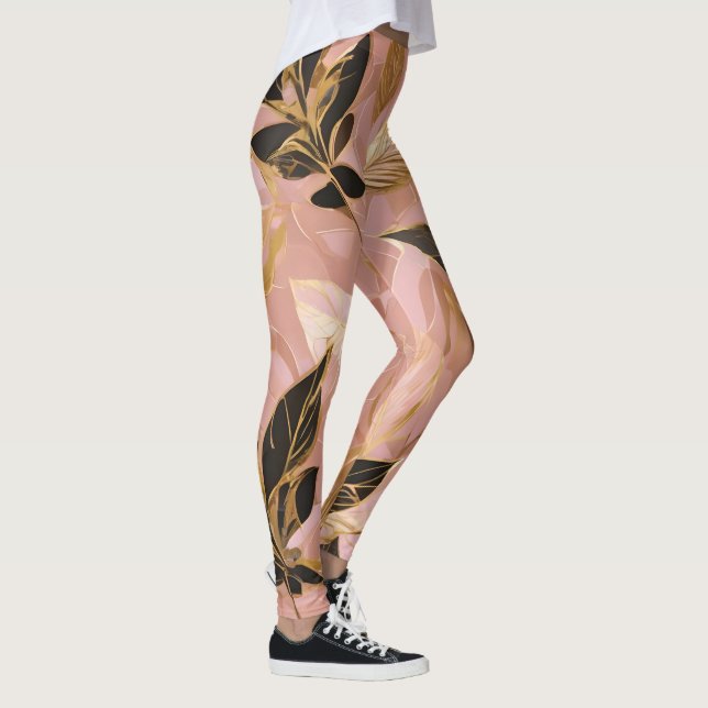 Rosa Guld Popular Boho Löv Collection Leggings (Höger)
