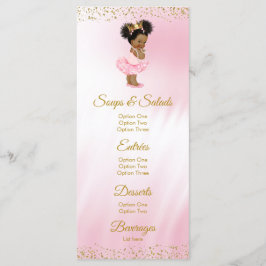 Rosa Guld Princess Baby Shower Menu Meny