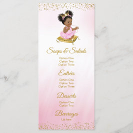 Rosa Guld Princess Baby Shower Menus Meny