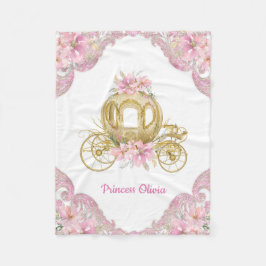 Rosa Guld Princess Carriage Baby Blanket Fleecefilt