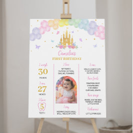 Rosa Guld Princess Castle Birthday Milestone Sign Poster