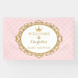 Rosa Guld Princess Krona Baby Shower Välkommen