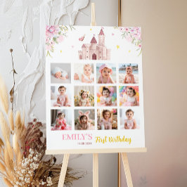 Rosa Guld Princess Krona Birthday Milestone-signat Poster