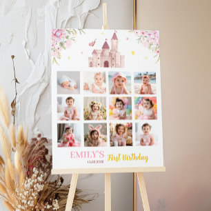 Rosa Guld Princess Krona Birthday Milestone-signat Poster