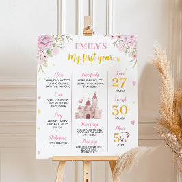 Rosa Guld Princess Krona Birthday Milestone-signat Poster