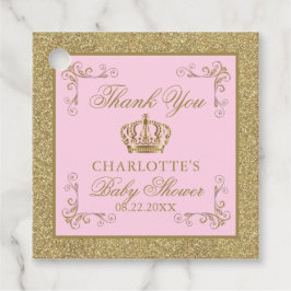 Rosa Guld Princess Krona Tiara Baby Shower Gåvor Etiketter