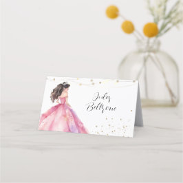 Rosa Guld Princess Quinceañera Placeringskort