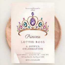 Rosa Guld Prinsessa Crown Royal Sagofest Inbjudningar