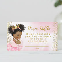 Rosa Guld Prinsessa Tutu Baby Shower Blöja Lotteri
