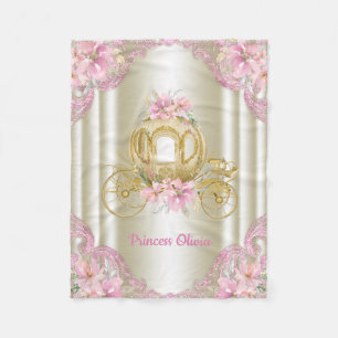 Rosa Guld Prinsessa Vagns Babyfilt Fleecefilt
