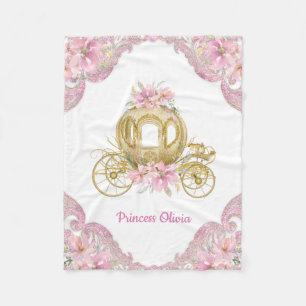 Rosa Guld Prinsessa Vagns Babyfilt Fleecefilt
