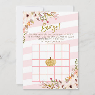 Rosa Guld Pumpa Baby Shower Bingo Spel