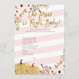 Rosa Guld Pumpkin Baby Shower antar Prisa Inbjudningar