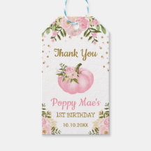 Rosa Guld Pumpkin Girl Födelsedagsfest Fall Favors