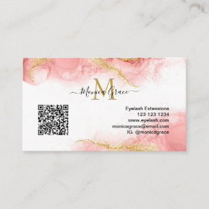 Rosa Guld QR Code Anpassningsbar Logotyp Agate Mo Visitkort