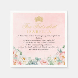 Rosa Guld Quinceañera Party Roligt Facts Napkins Pappersservett