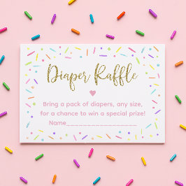 Rosa Guld Rainbow Baby Sprinkle Diaper Raffle Tilläggskort