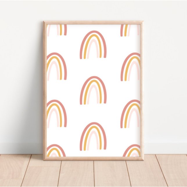 Rosa/Guld Rainbows Cute Nursery Decor Poster (Skapare uppladdad)