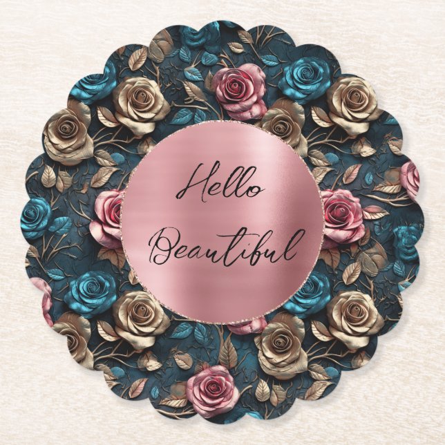 Rosa Guld Ro Underlägg Papper (Framsida)